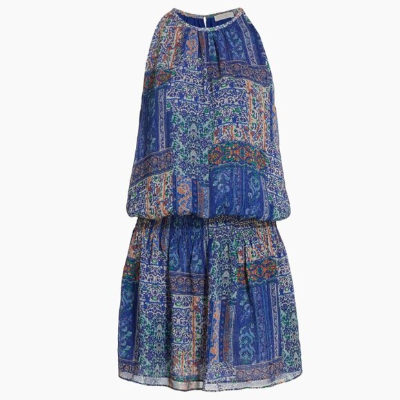 Ramy Brook Patchwork Printed Mini Dress $395 MSRP Size L - Picture 1 of 15